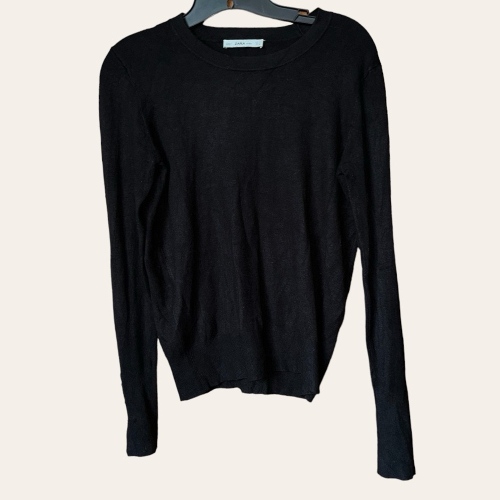 Zara Black Knit long sleeve top USA Size M